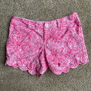 Lilly Pulitzer Pink Get Crackin Buttercup shorts